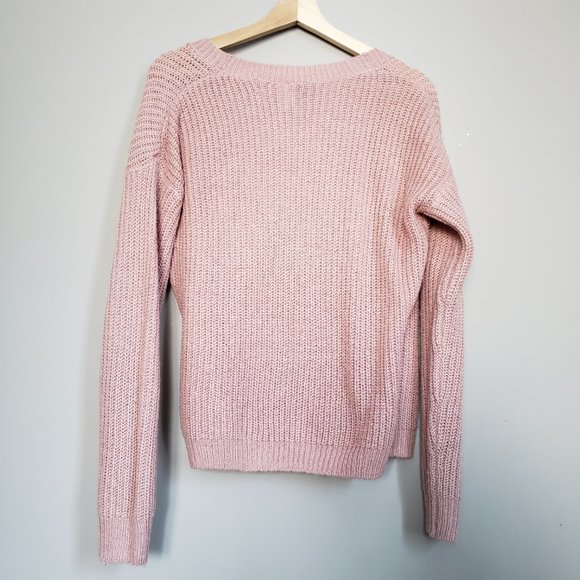 Divided x H&M Pink Crossover Sweater XS - Picture 5 of 5